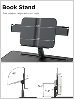 Bureau polyvalent pour lit d'ordinateur portable XXL de qualité supérieure avec hauteur réglable et angle de lecture Bureau pliable avec tiroir de rangement