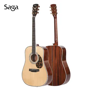 SAGA OEM高光沢中国工場製造41インチ無垢材クラシックギター高品質で非常に安い価格