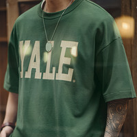 T-shirt Homme Imprimé Lettres Maden de Haute Qualité, Style Collège Américain Rétro, Basique 100% Coton, Coupe Ample Décontractée, Manches Courtes, Été