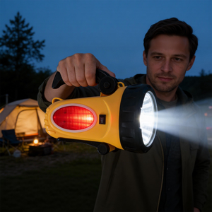 2 in 1 <b>Rechargeable</b> Handheld Searchlight with Red Light Super Bright Spotlight for Camping Fishing Emergency Patrol - Product Image 1