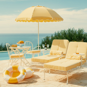 Chaises longues latérales modernes en fer forgé et aluminium moulé, imperméables, pour terrasse de jardin et piscine - Product Image 3