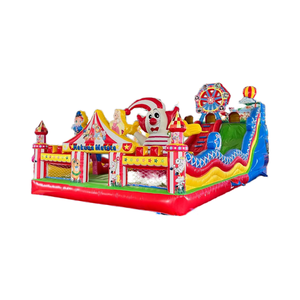 Château gonflable sur le thème du <span class=keywords><strong>cirque</strong></span> avec toboggan, château gonflable commercial en PVC pour les fêtes d'enfants, amusement en plein air - Product Image 6