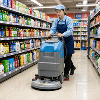 Autolaveuse électrique autoportée avec nettoyage à l'eau froide, conception portable 24V et balayeuse manuelle pour sols