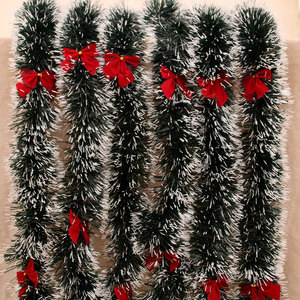 <b>Christmas</b> <b>tree</b> decorations, <b>Christmas</b> decorations, colorful stripes, dark green and white trim, with bows, hotel decorations. - Product Image 3