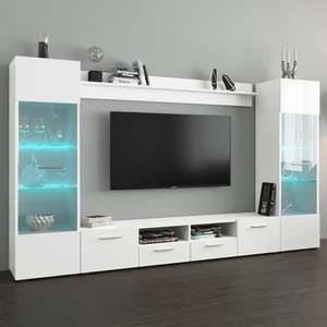 Tv mobile in legno bianco con vetrina floating wall entertainment center tv stand soggiorno mobili
