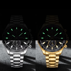 Drioshipping Luxury Men's Stainless Steel Analog Wristwatch 2599 Small Three Sport Stop Chronograph Calendar Quartz Watch - Product Image 3