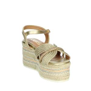 Sandales compensées dorées Ikaros pour femme, à plateforme et lanières, chaussures d'été - Product Image 5