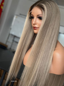 Pas de technologie de nœuds de blanchiment 22 pouces Balayage droite HD5 * 5 fermeture platine blond perruques de cheveux humains partie n'importe où - Product Image 4