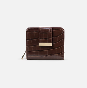 Porte-monnaie à fermeture éclair en cuir PU à motif crocodile, porte-cartes de crédit de couleur unie, petit portefeuille pour femme - Product Image 4