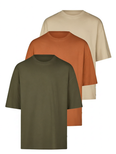 Camiseta de Hombre Oversize de Algodón 100% de 300Gsm, Cuello Redondo, Estilo Urbano, Corte Crop, en Blanco - Product Image 1