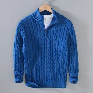 Maglione da <span class=keywords><strong>Uomo</strong></span> 100% Cotone Biologico Certificato GOTS con Collo Alto, Zip, Maniche Lunghe e Polsini <span class=keywords><strong>a</strong></span> <span class=keywords><strong>Costine</strong></span> - Product Image 6