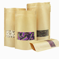 Fabricant de sacs en papier Kraft debout 8x12in 100pcs Emballage brun de qualité alimentaire étanche à l'humidité pour noix riz épices en gros