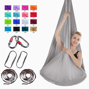 Hamac de <span class=keywords><strong>yoga</strong></span> <span class=keywords><strong>aérien</strong></span> 5M, kit de démarrage pour Pilates <span class=keywords><strong>aérien</strong></span> et balançoire de <span class=keywords><strong>yoga</strong></span> en soie, pour tous les niveaux, avec sangle d'extension et mousqueton - Product Image 6