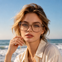 Lunettes d'ordinateur carrées classiques grises anti-lumière bleue, monture TR90, montures de lunettes en acétate, montures de lunettes de vue, vente en gros