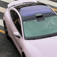 Vinilo para Automóviles sin Burbujas, Vinilo Brillante Color Rosa Cristal, Adhesivo de PVC para Carrocería