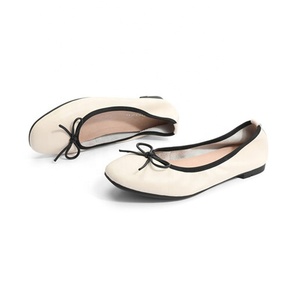 Zapatos informales de Ballet para <span class=keywords><strong>mujer</strong></span>, zapatillas femeninas planas con lazo de cuero genuino, venta al por mayor de fábrica, Mary Jane - Product Image 3
