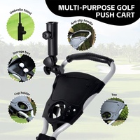 Chariot de golf pliable noir à 3 roues en aluminium, prix direct usine CE, vente en gros pour clubs de golf