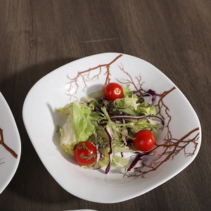 Bán Buôn Trắng Opal Bữa Ăn Tối Tấm Hình Bầu Dục Hình Vuông Bộ Đồ Ăn Quay Đặt Bữa Ăn Tối Với Thiết Kế Decal Chất Lượng Cao Bát - Product Image 3