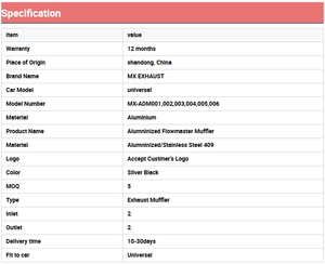 <span class=keywords><strong>Silencieux</strong></span> d'échappement ovale SS409 Flowmaster 4'', 9'', en acier inoxydable aluminisé pour voitures - Product Image 5