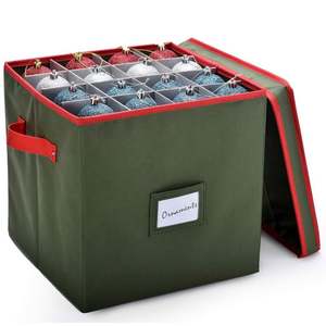 Boîte de rangement de Noël Oxford avec couvercle, bacs de rangement à 4 niveaux pour 64 boules de Noël - Product Image 3