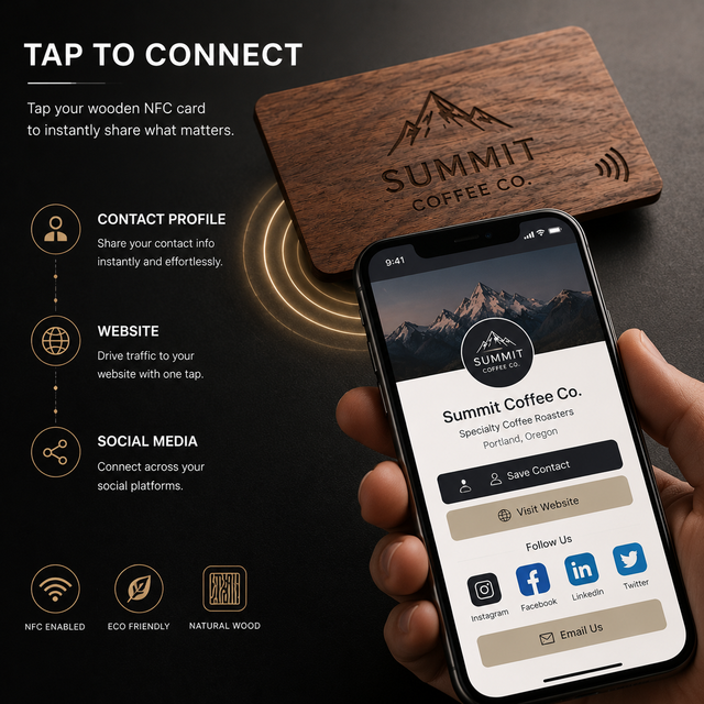 Wholesale Custom Wooden NFC Business Cards Laser Engraved Wood RFID Smart Card for Hotel VIP