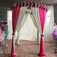 Pavillon rond réglable toile de fond de mariage photomaton fleur souhaitant pavillon tuyau et drapé Kit rideau toile de fond ensemble de support