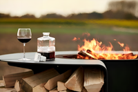 Grill d'extérieur Fire Pit Combo Rustic Outdoor Steel Fire Pit BBQ Grill