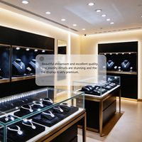 Vitrine à bijoux en verre personnalisée avec éclairage LED, comptoir d'exposition durable pour magasin de détail