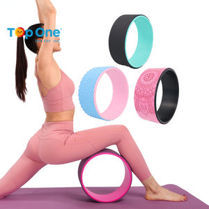 Top One Odm Oem PU textura antideslizante Fitness equipo colorido gimnasio ejercicio dolor de espalda estiramiento círculo anillo Yoga rueda conjunto de 3 - Product Image 1