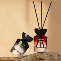 Nouveau Design Reed Diffuseur Bouteille 100Ml Gradation Ronde Chambre Rouge Diffuseur Bouteille Bouchon En Bois Bouteille En Verre Aroma Reed Diffuseur
