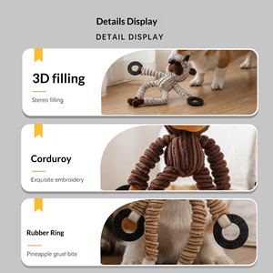 Meilleures ventes : Jouets à mâcher en peluche pour chiens, durables, résistants aux morsures, interactifs, pour la dentition et le nettoyage dentaire, grande collection - Product Image 4