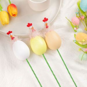 <b>Easter</b> Animal Cuttings 13.7in Artificial Hen Chick Turkey Picks with Eggs Flower Pick Spring Vase Filler <b>Ornament</b> for Home Party - Product Image 4
