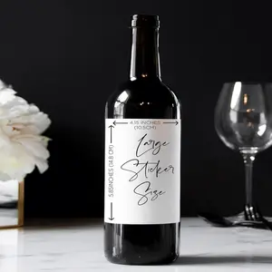 Alta qualidade personalizado personalizado auto adesivo vinho papel rótulo adesivos para vinho vidro garrafas pacote