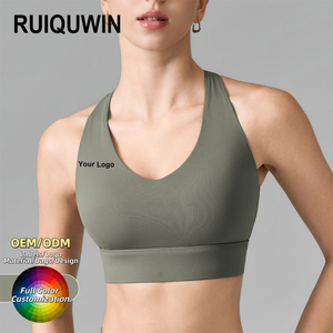 RUIQUWIN Custom Front Yoga Sports Bra Women Plus Size Wholesale Lightweight High for Seamless Breathable Backless Gym Fitness - Product Image 1