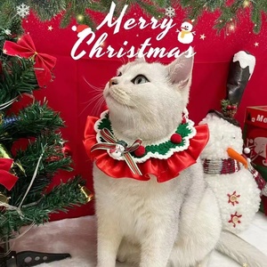 Kangdarpet New Arrival Halloween Christmas Santa Claus Nylon Pet Collars for Dogs <b>Cats</b> | Festive <b>Bandana</b> Bow Tie Adjustable - Product Image 5
