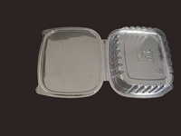 16Oz Huisdier Plastic Scharnierende Deli Container Vierkante Enkele Muur Stijl Voor Het Vervoer Van Fruit En Voedsel