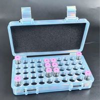 Boîte de rangement en plastique PETG de qualité alimentaire imprimée en 3D, 50 compartiments, étui de voyage pour la protection des échantillons en flacon