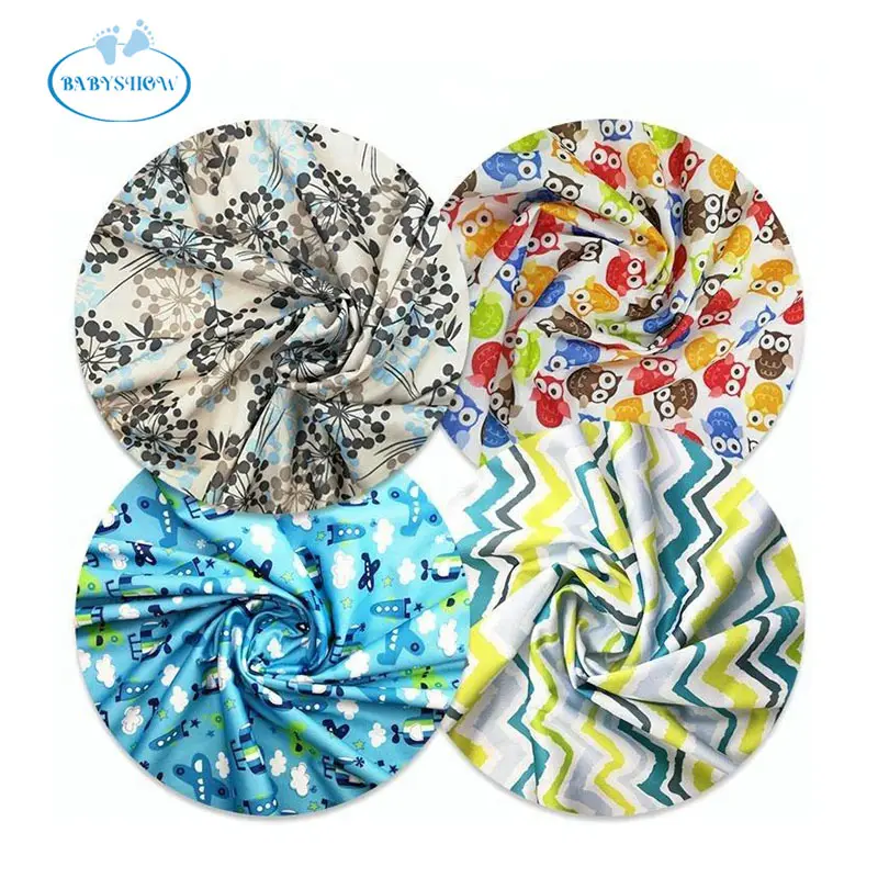 Babyshow Factory Wholesale TPU Waterproof Fabric Printed Pul Knitted Tricot Cloth Fabric with TPU Coating