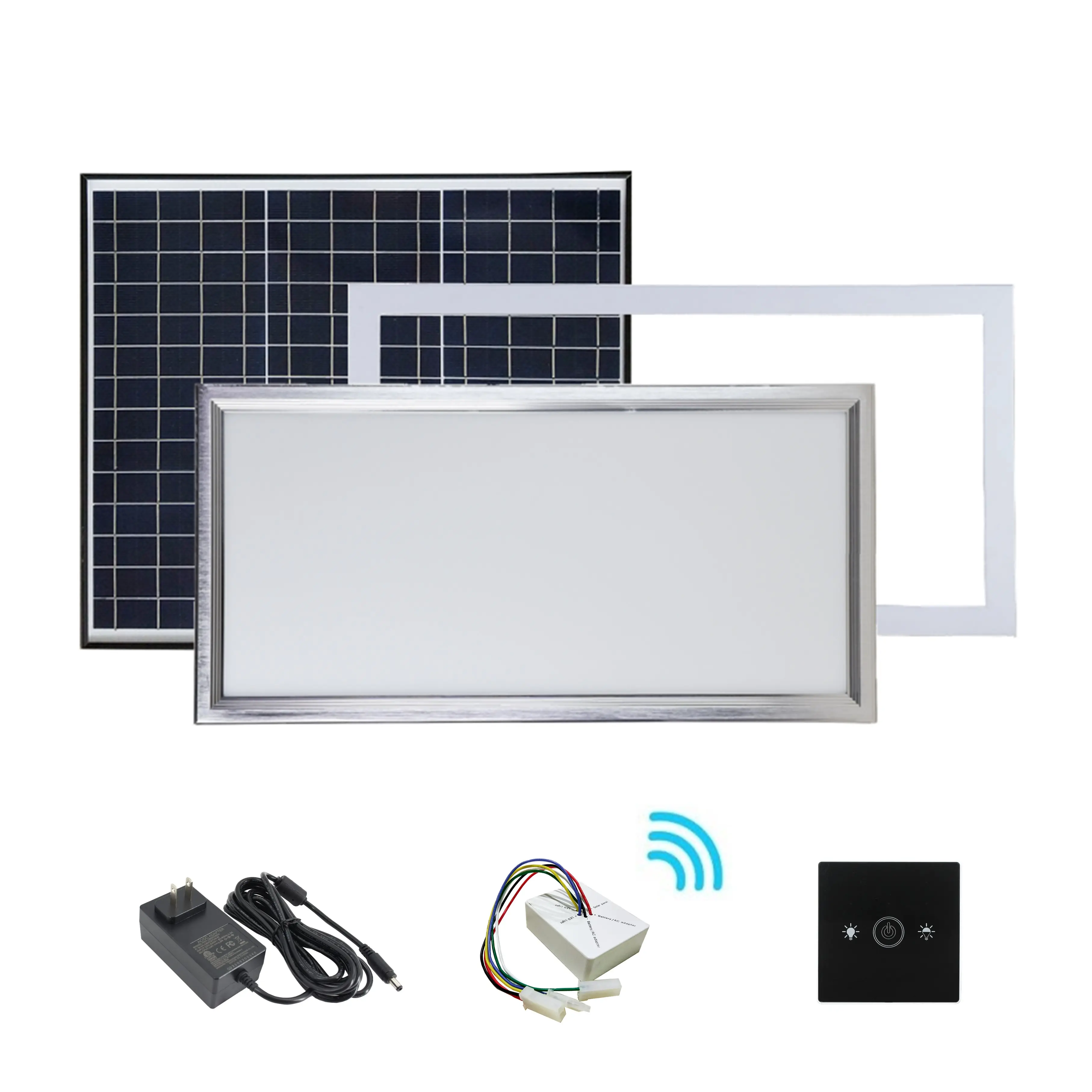 Luz interior natural alimentada por el sol para el hogar, oficina moderna, sin UV/transferencia de calor, tragaluz de techo sin eje, iluminación LED solar de 50W