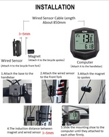 Ordinateur de vélo filaire Sunding Compteur de vitesse pour vélo Compteur kilométrique pour vélo Compteur de vitesse pour exercice extérieur Étanche à la pluie