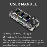 Keyboard nirkabel Bt 2.4G, 3-kunci tombol makro, kunci pintasan, e-sport, Keyboard Mini mekanis colokan panas