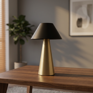 Lampada da Tavolo a Forma di Fungo Nera e Oro in Metallo E27 Max. 25W IP20 220V (F-Bright 1950944-D) - Product Image 3
