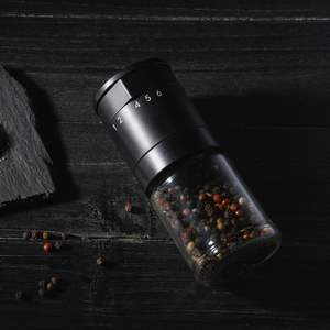 Ensemble moulin à poivre et moulin à sel à anneau réglable manuel, outils de cuisine en verre avec option de grosseur, emballé dans une boîte - Product Image 5