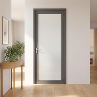 Porte battante moderne à double vitrage en aluminium à rupture de pont thermique insonorisée, cadre fin, pour intérieur/extérieur, patio