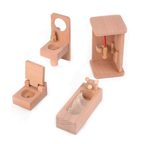 Casa delle Bambole in Legno per Bambine, Mini Camera <span class=keywords><strong>da</strong></span> Letto Giocattolo Familiare, Piccoli Mobili Imitazione - Product Image 4