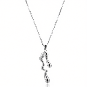 Collar con Colgante de Moda Amy Amy, Acero Inoxidable, Bañado en Rodio, Diseño Minimalista para Mujer, Uso Diario, Regalo - Product Image 3