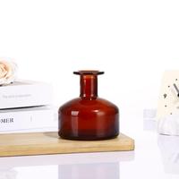 Bouteille en verre vide rechargeable de 300 ml, design plat et rond, style luxe léger, pour diffuseur à bâtonnets sans flamme et évaporation de parfum