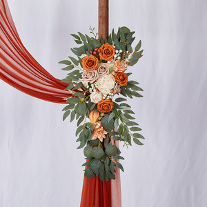 Arche <span class=keywords><strong>de</strong></span> mariage <span class=keywords><strong>cadre</strong></span> <span class=keywords><strong>de</strong></span> support artisanat fait à la main fleur artificielle matériel amical mur préservé Rose centres <span class=keywords><strong>de</strong></span> table pour la fête - Product Image 3