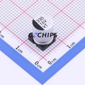ตัวเก็บประจุอิเล็กโทรไลต์อะลูมิเนียมแบบ SMD รุ่น VT337M016FA5RR0NB1VP0 ขนาด D8xL10.5 มม. 330uF 20% 16V 1000 ชั่วโมง-105 ℃ - Product Image 1