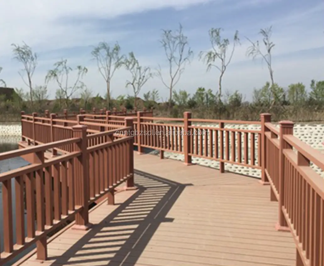 Easy install WPC PVC garden park plank road wooden bridge landscape Municipal Engineering terrace scenic spots railing